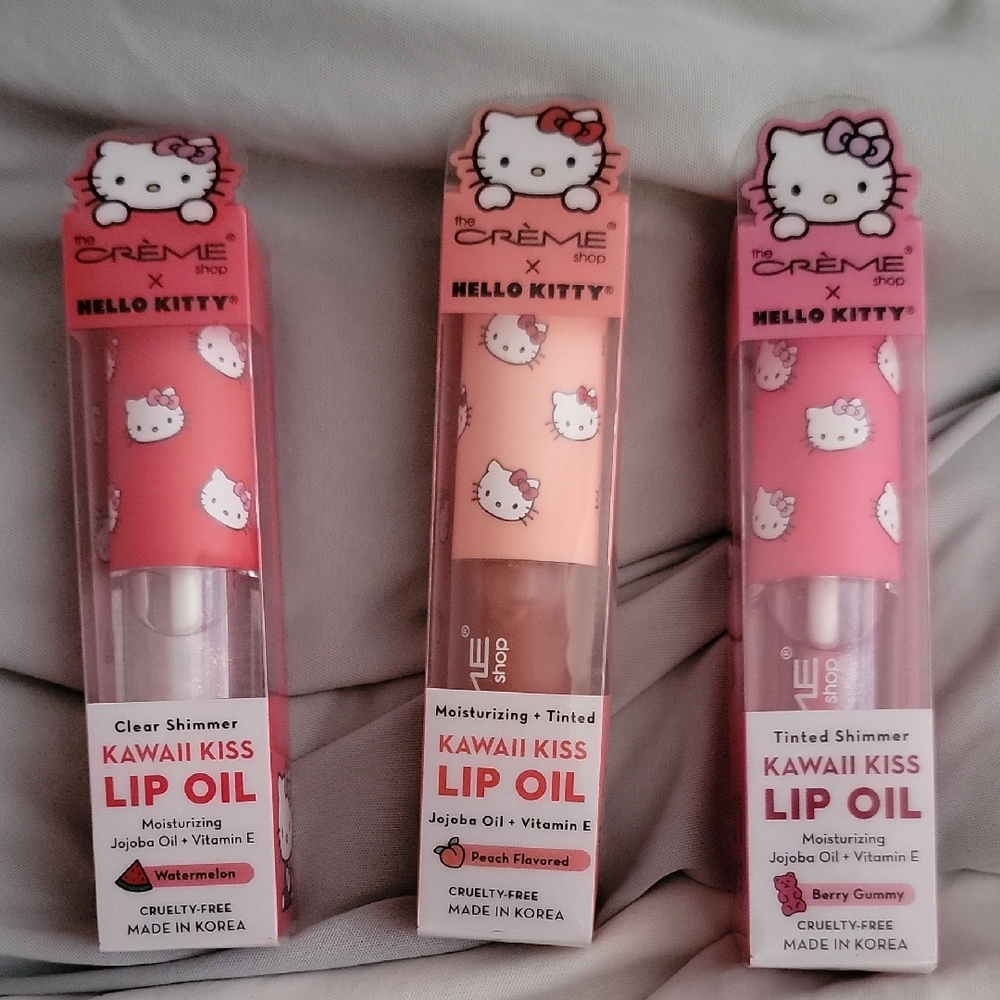 Hello Kitty Kawaii Kiss Lip Oil Set Of 3
